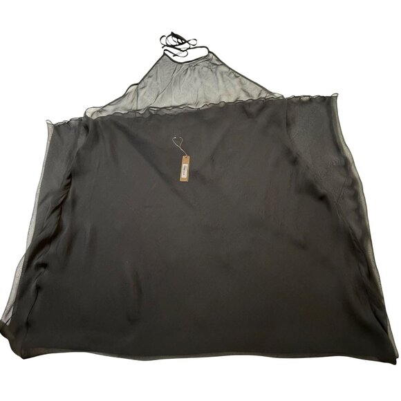 SKIMS Romance Chiffon Halter Silk Slip Dress Onyx 4X - Picture 2 of 11